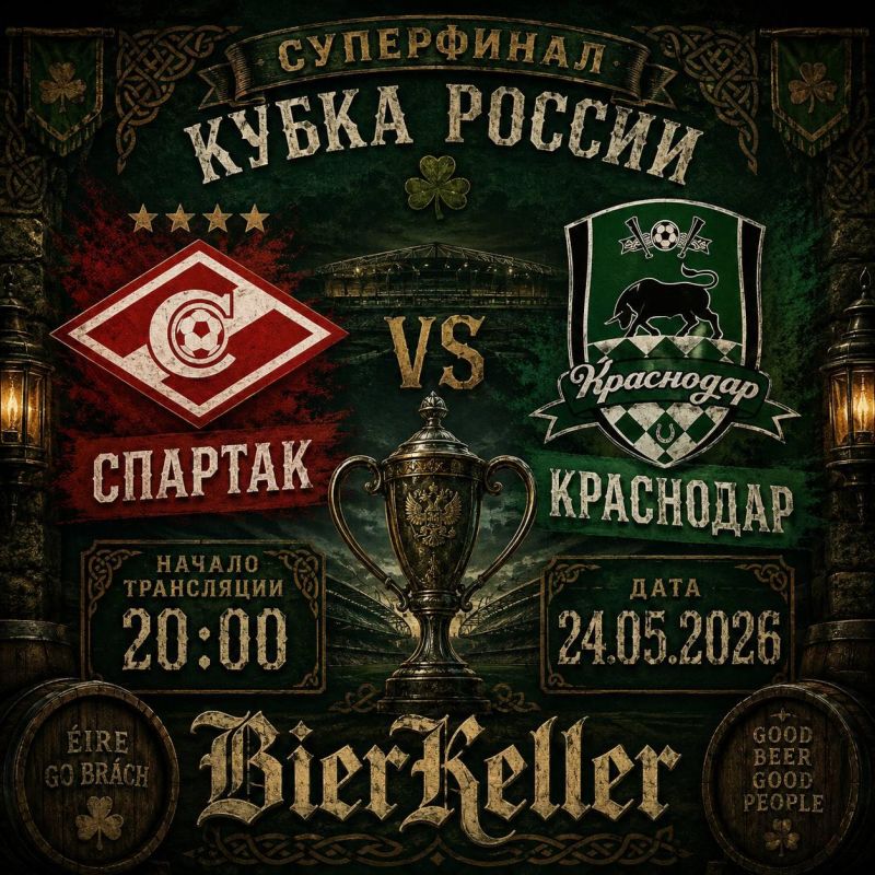 БОЛЬШОЙ ФУТБОЛ В BIERKELLER! СУПЕРФИНАЛ КУБКА РОССИИ!
