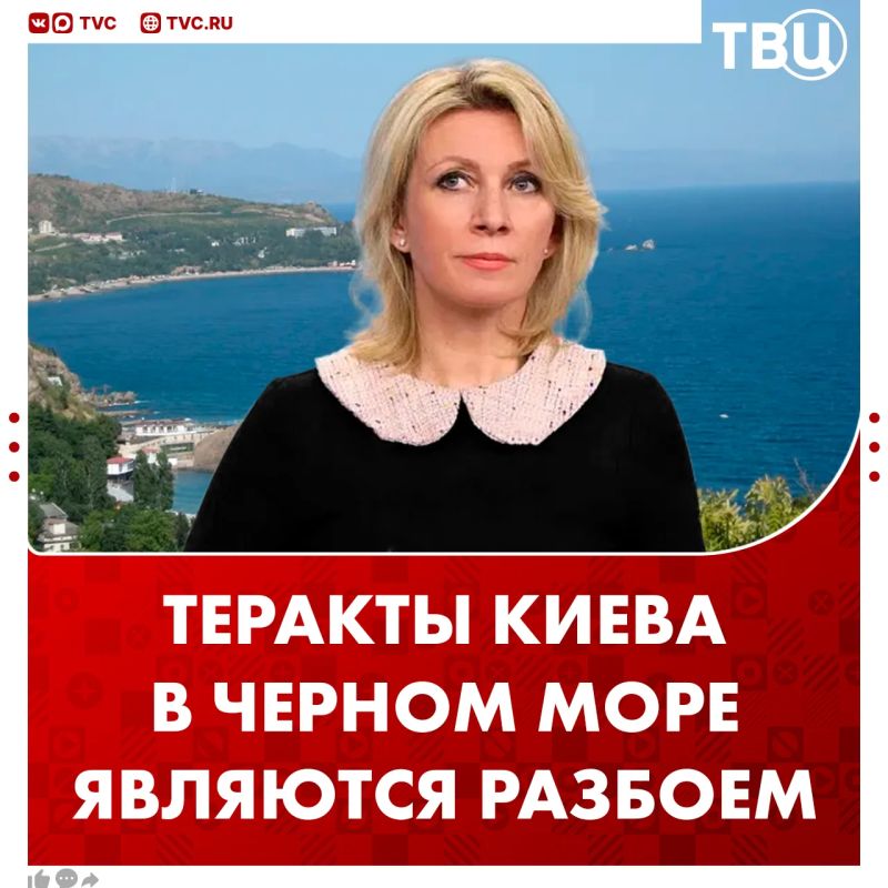 Теракты Киева в Черном море являются «форменным разбоем», заявила Мария Захарова