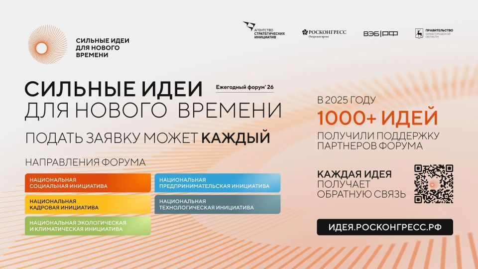 Сургутяне могут представить проекты на форуме «Сильные идеи для нового времени»