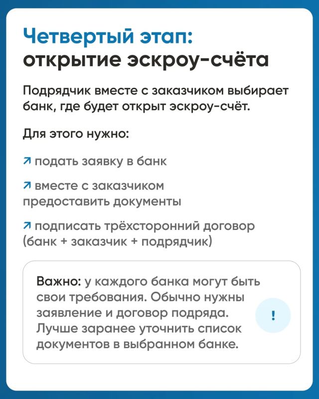 Строительство с использованием эскроу-счетов – это современный и безопасный способ ведения бизнеса для подрядчиков, который позволяет защитить как их интересы, так и интересы дольщиков Строительство с использованием эскроу-счетов – это современный и безопасный способ ведения бизнеса для подрядчиков, который позволяет защитить как их интересы, так и интересы дольщиков