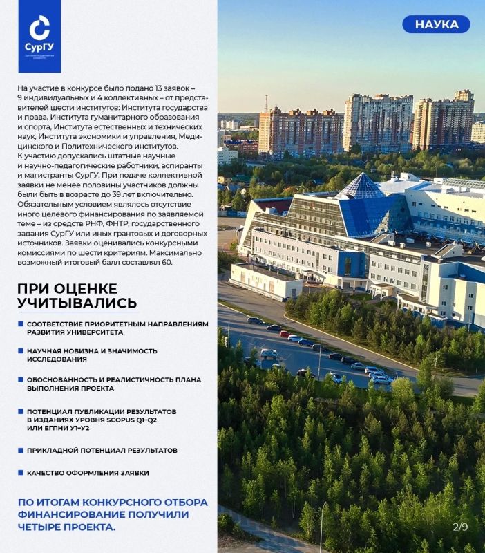 От медицины до педагогики. В СурГУ подведены итоги первого Конкурса инициативных грантов на выполнение научных исследований От медицины до педагогики. В СурГУ подведены итоги первого Конкурса инициативных грантов на выполнение научных исследований