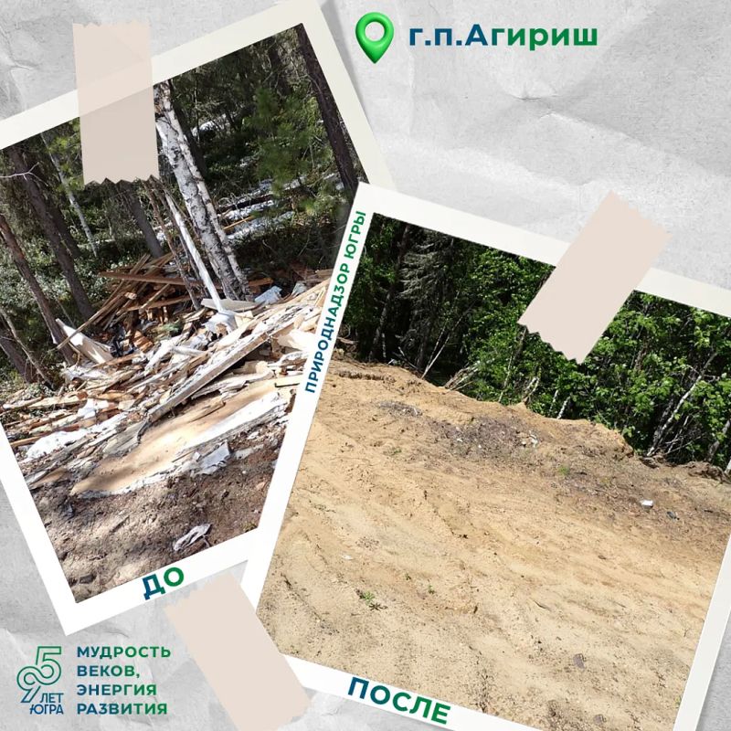 Два лесных участка в районе г.п. Агириш очищены от отходов Два лесных участка в районе г.п. Агириш очищены от отходов