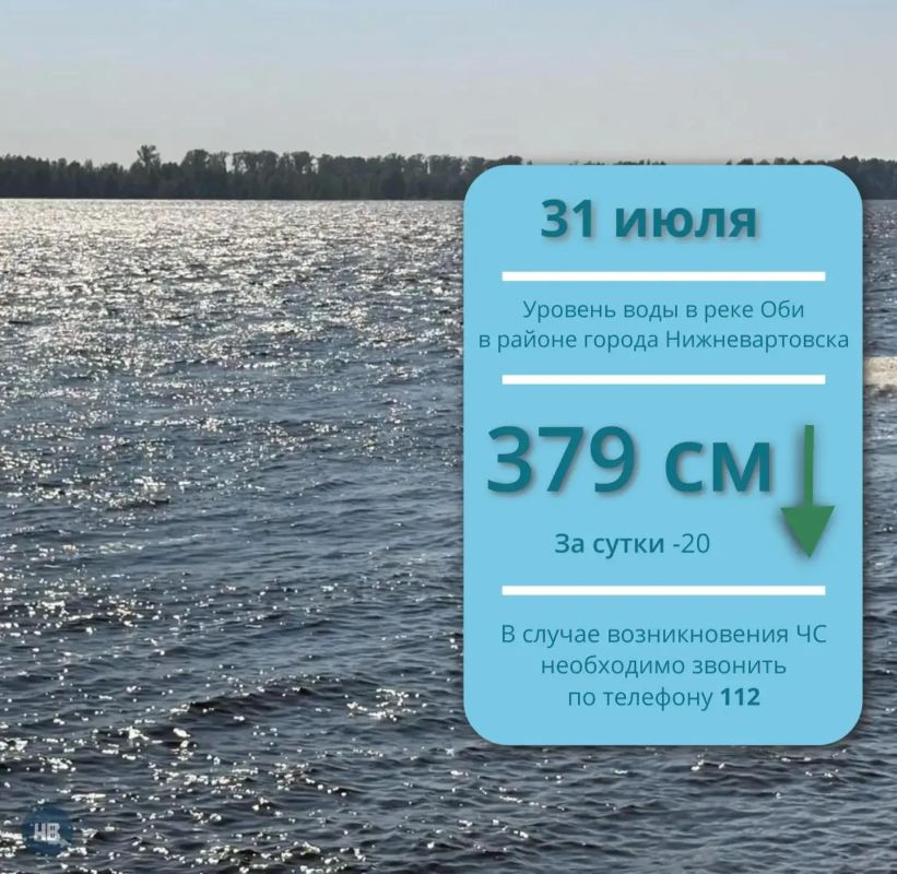 По информации Ханты-Мансийского центра по гидрометеорологии и мониторингу окружающей среды - филиала «Обь-Иртышское управление по гидрометеорологии и мониторингу окружающей среды», сегодня, 31 июля, уровень воды в реке Оби...