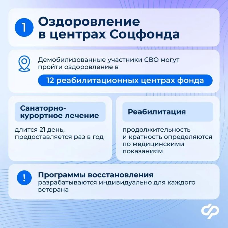 Участники СВО могут получить направление в реабилитационный центр Соцфонда Участники СВО могут получить направление в реабилитационный центр Соцфонда