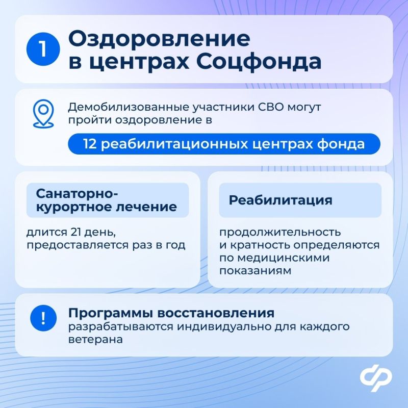 Участники СВО могут получить направление в реабилитационный центр Соцфонда Участники СВО могут получить направление в реабилитационный центр Соцфонда
