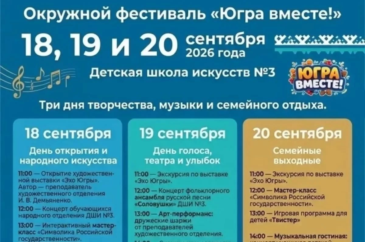 Где провести выходные в Нижневартовске? Афиша на 19-20 сентября | АиФ Югра