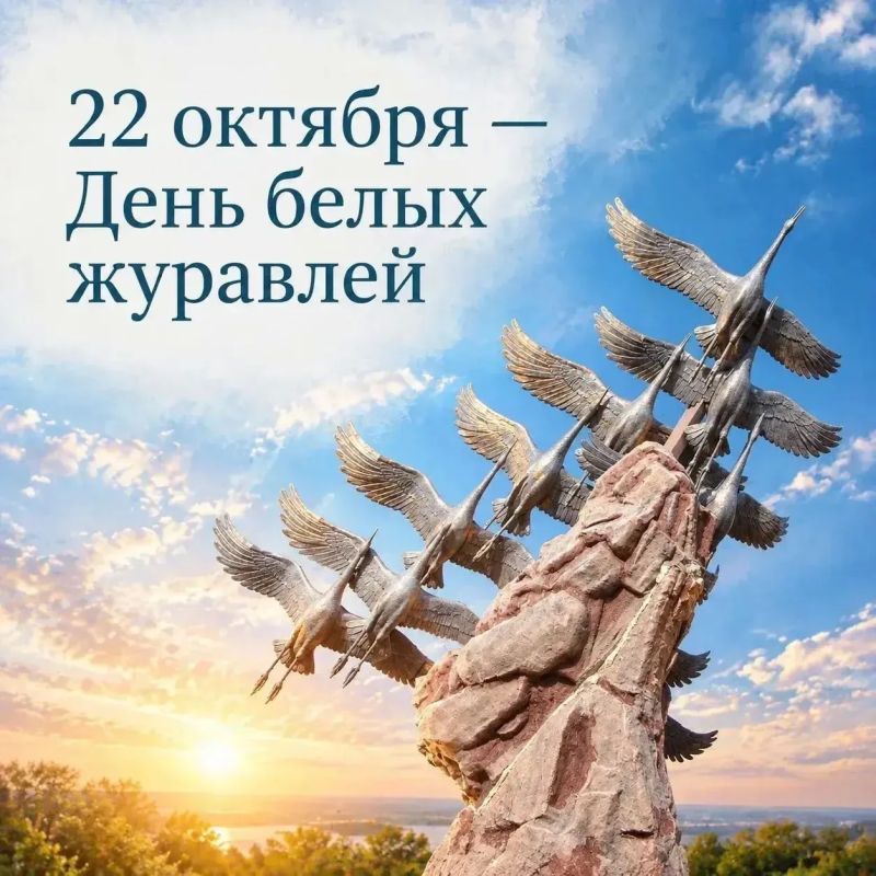 22 октября в России отмечается День белых журавлей - день памяти солдат, погибших на полях сражений Великой Отечественной войны и в других вооруженных конфликтах