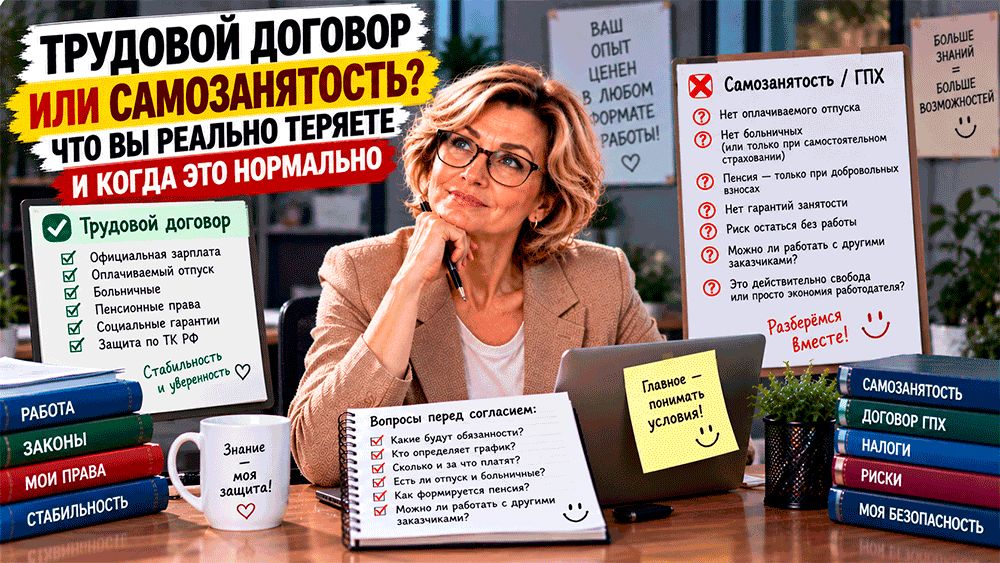 Самозанятость вместо трудового договора: какие гарантии исчезают и как распознать подмену