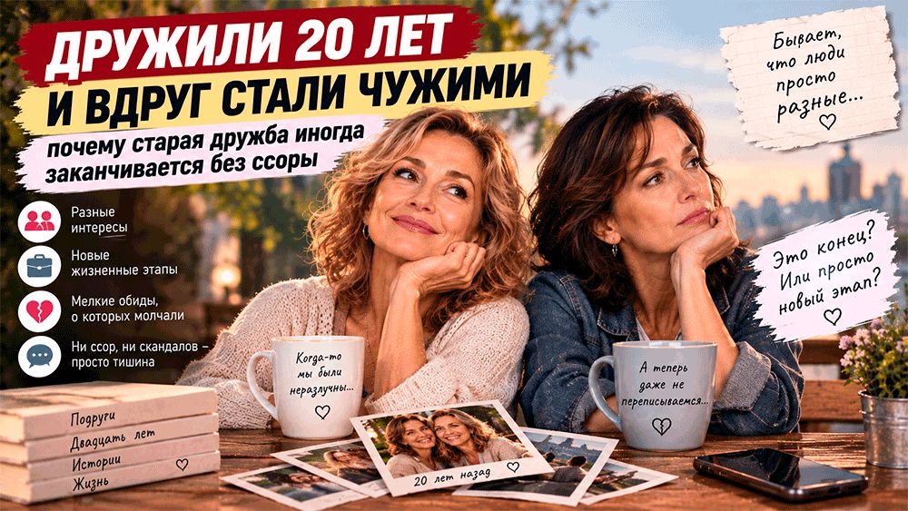Дружили двадцать лет, а потом отдалились: почему близкая дружба может закончиться без ссоры