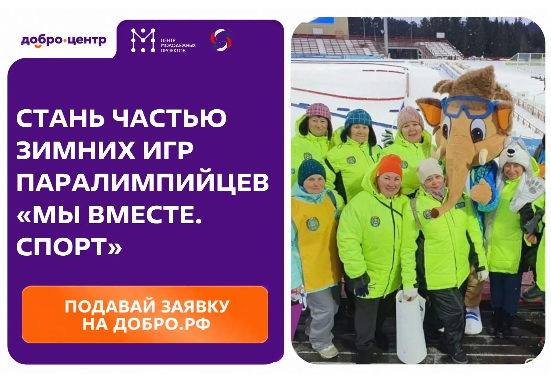Станьте частью зимних игр паралимпийцев «Мы вместе