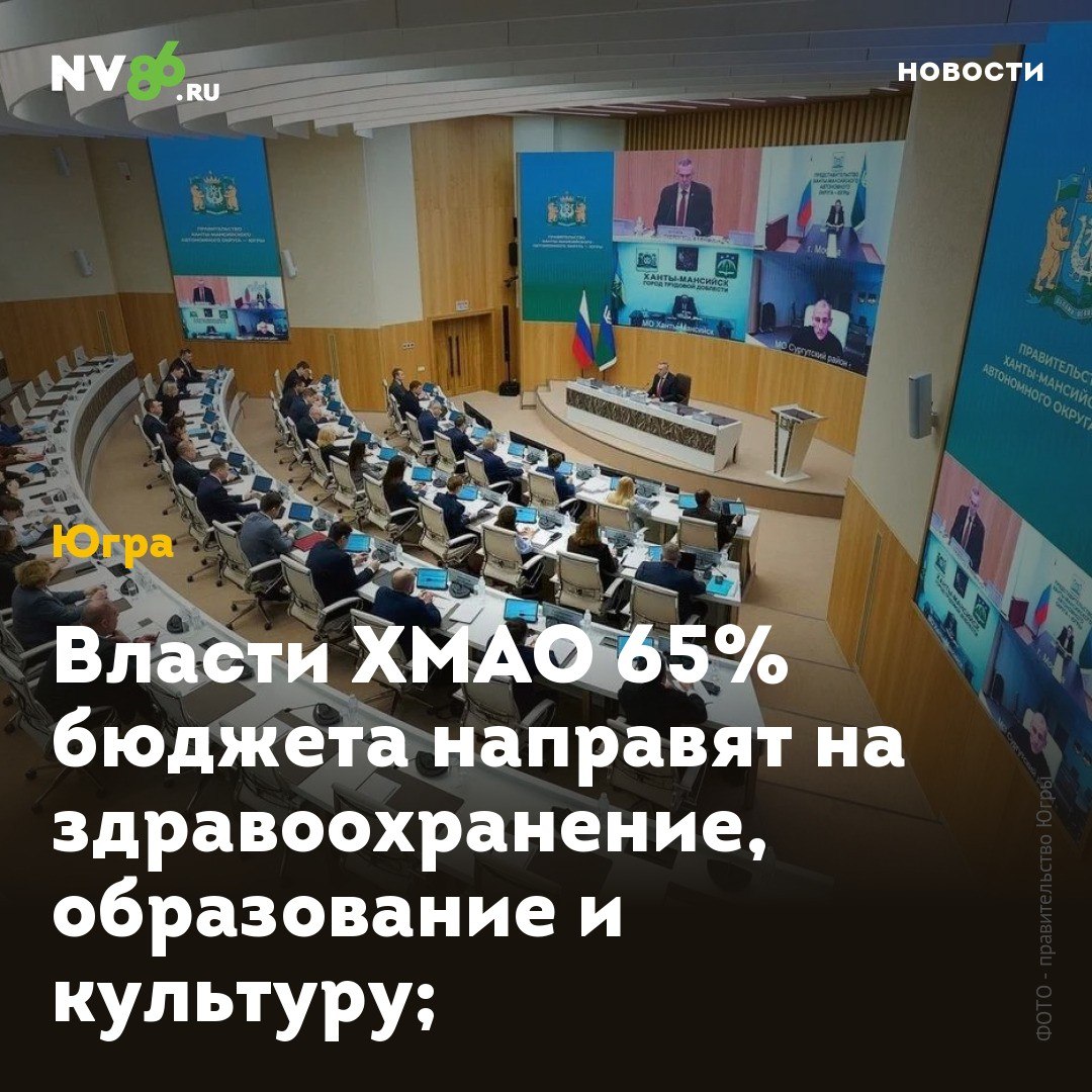 Власти ХМАО 65% бюджета направят на здравоохранение, образование и культуру;